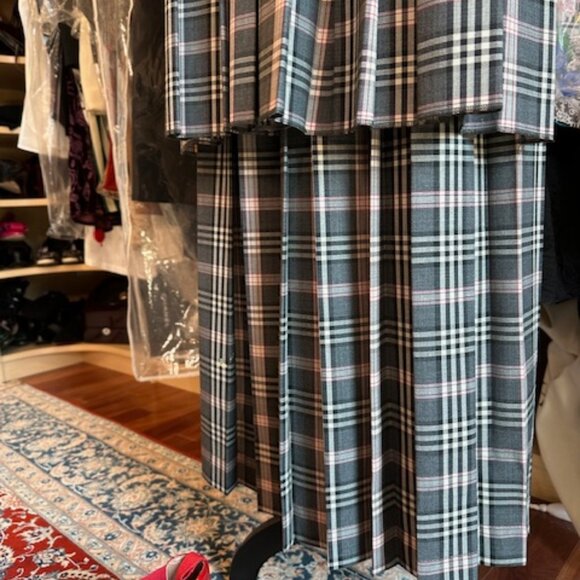 Hache Plaid Print Long Dress Size 42 - Picture 5 of 9